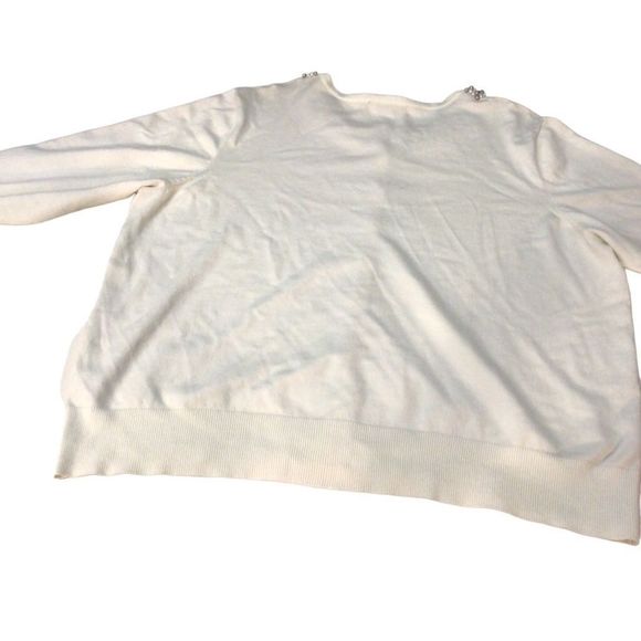 Embellished White Cardigan Sweater - Picture 6 of 6